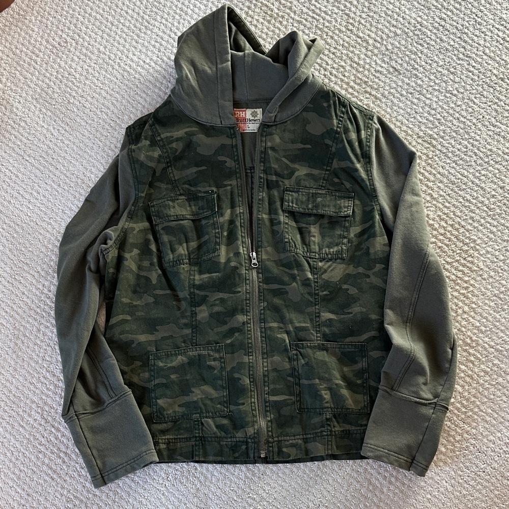 Ruff Hewn Green Camouflage Hooded Jacket